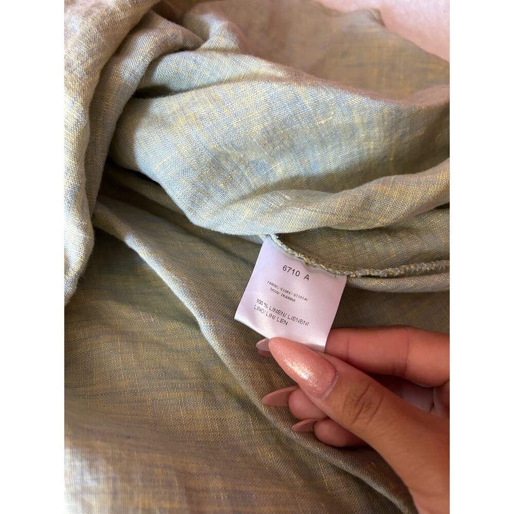 Yuvita Light Green 100% Linen Maxi Dress Size Medium - Picture 5 of 6